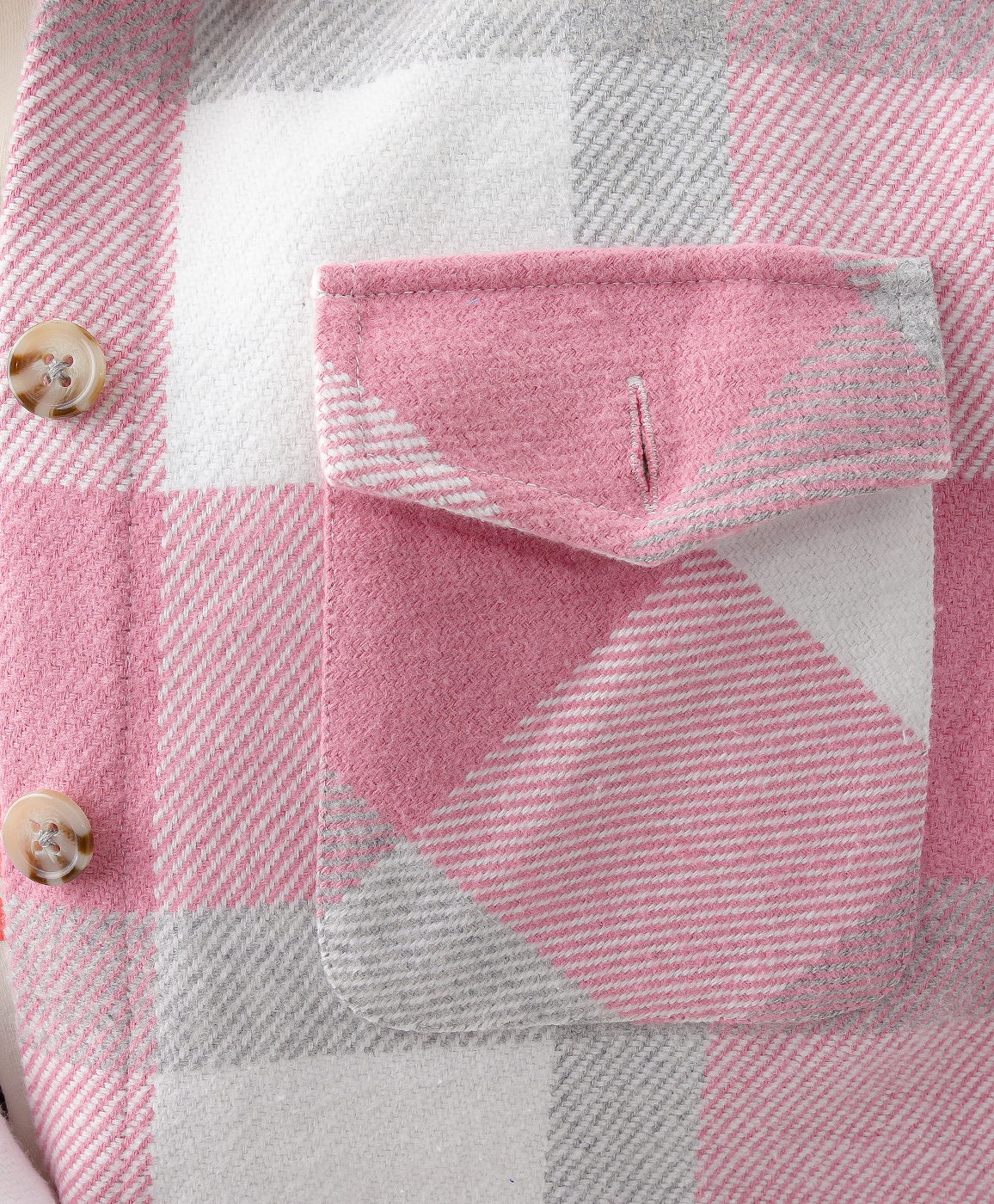 фото Рубашка фланелевая с капюшоном бело-розовая button blue