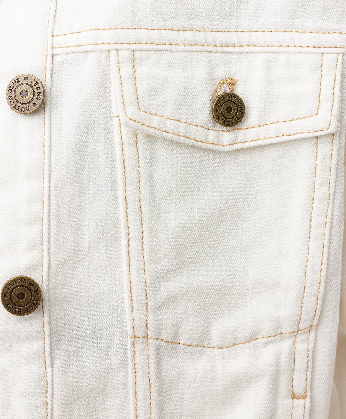 Куртка джинсовая белая Button Blue 123BBGJC40020200, размер 140, цвет белый - фото 5