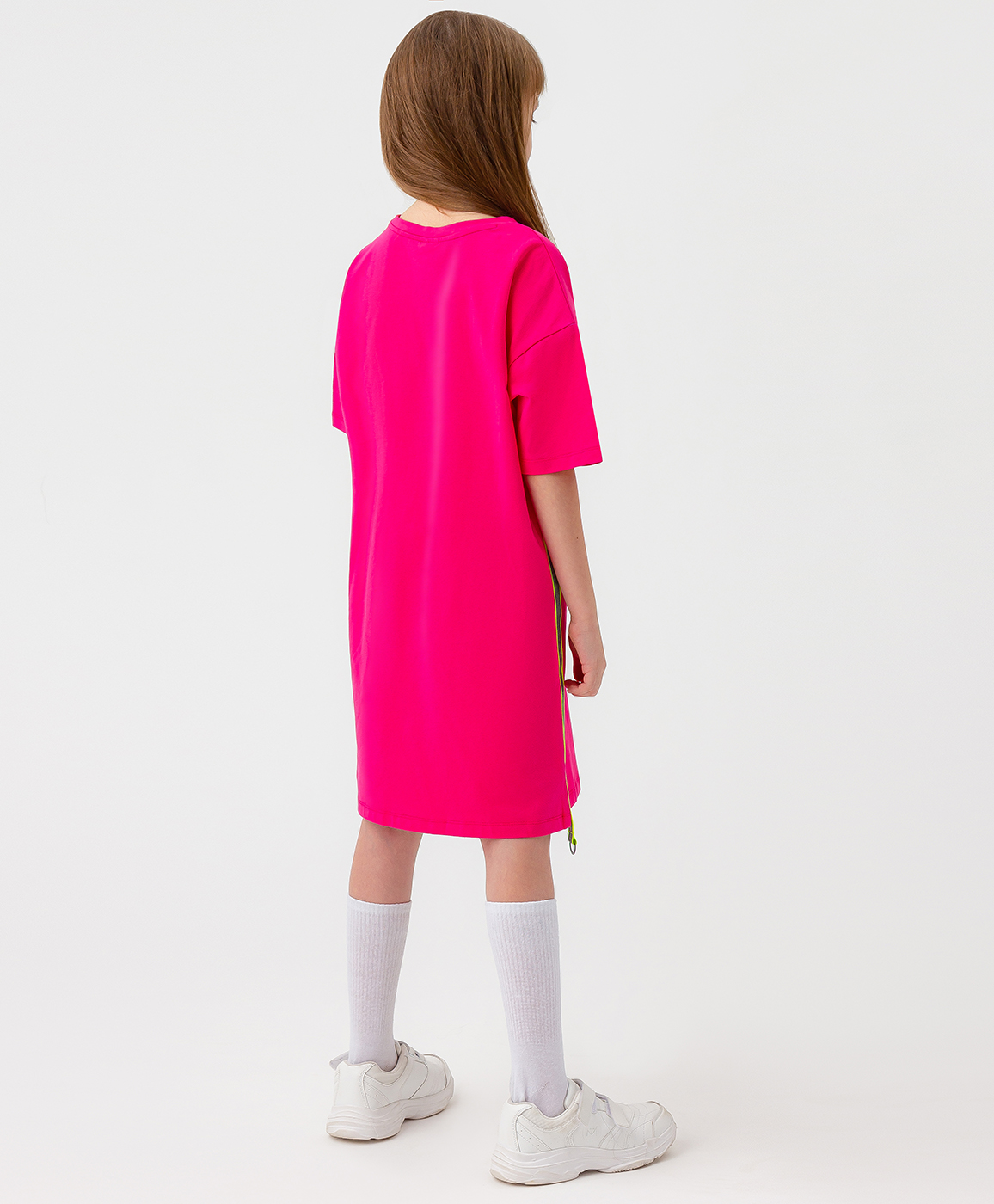 фото Платье-футболка с короткими рукавами розовое button blue