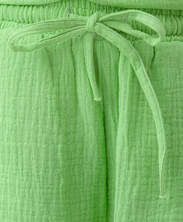 фото Шорты муслиновые с высокой посадкой зеленые button blue (158)