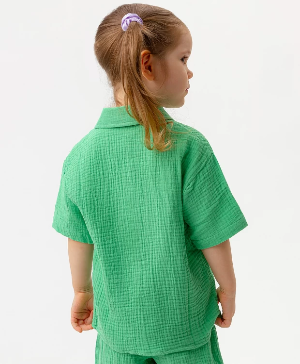 фото Рубашка с коротким рукавом зеленая button blue (98)