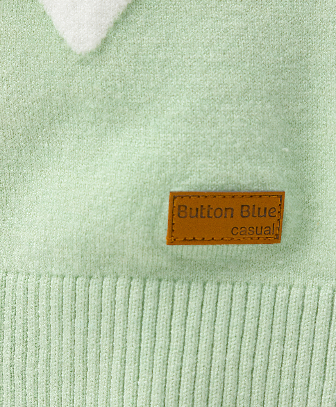 Джемпер с модным принтом светло-зеленый Button Blue 123BBGMC31014815, размер 128 - фото 4