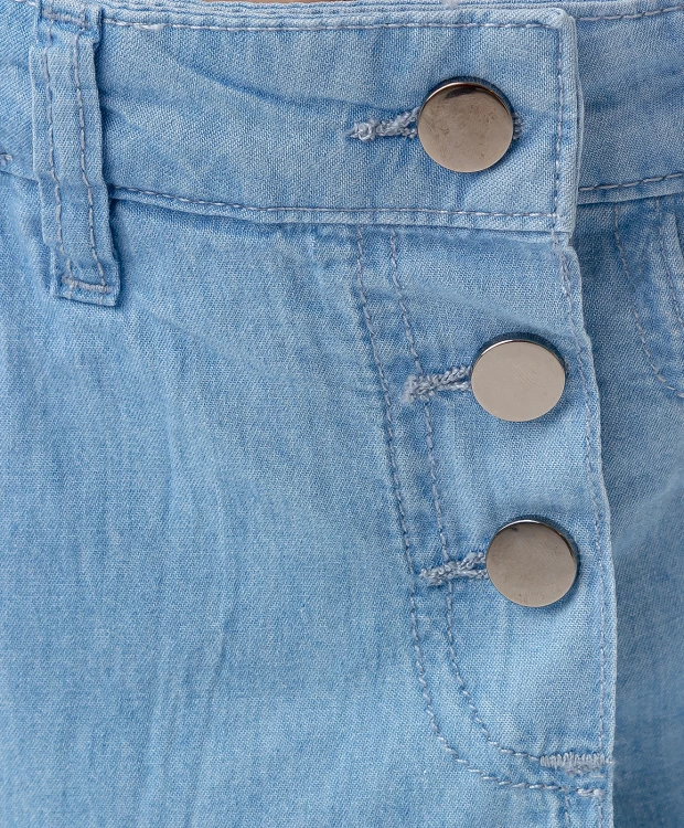 фото Юбка-шорты джинсовая голубая button blue (110)