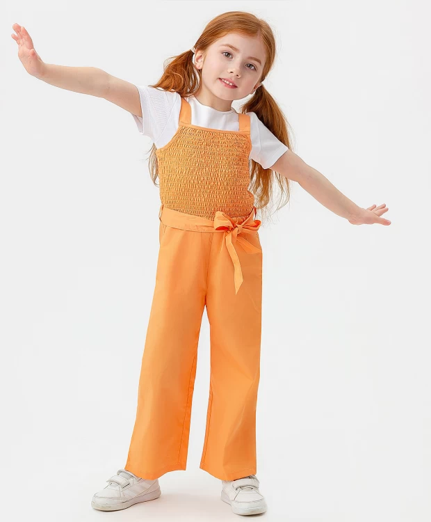Комбинезон со съемным поясом оранжевый Button Blue брюки со съемным поясом цвета хаки button blue