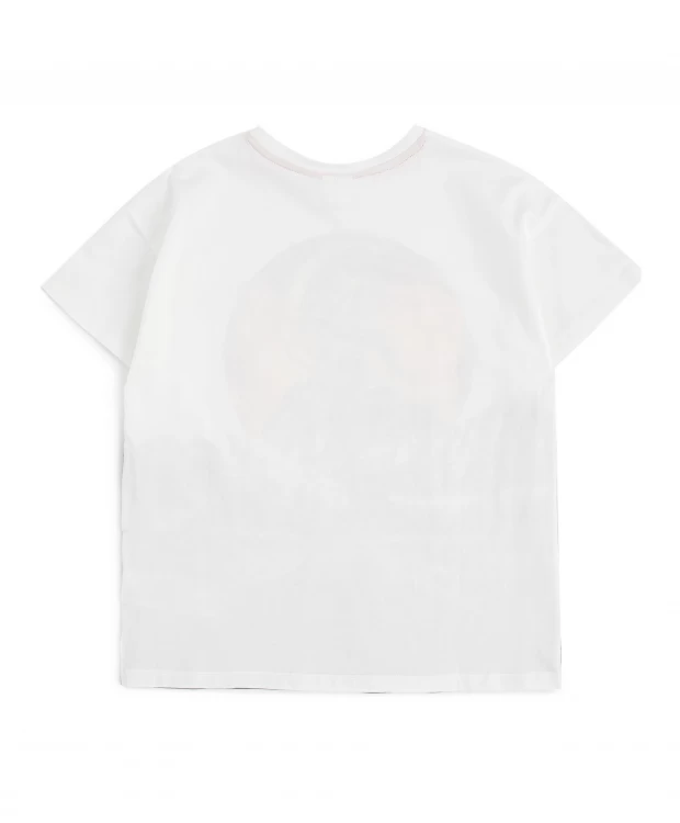 фото Футболка с принтом бежевая для мальчика button blue (158)