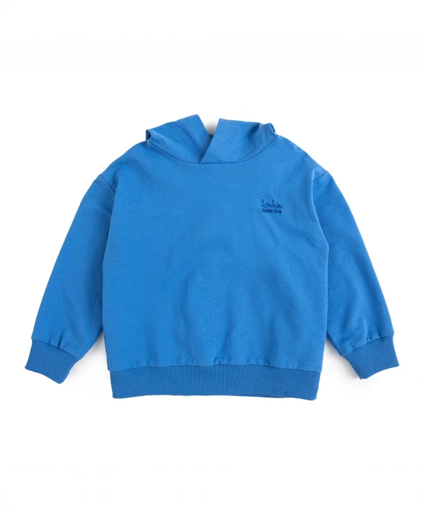 фото Худи оверсайз с капюшоном синее детское button blue (110)