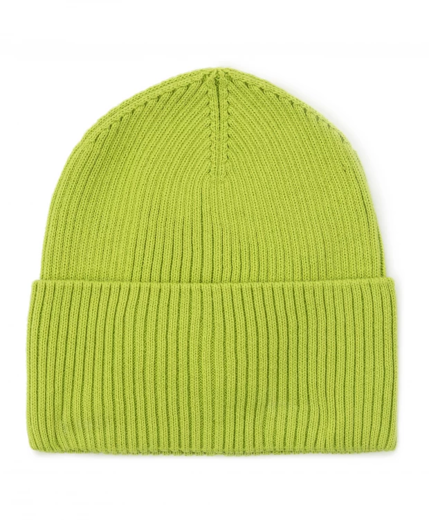 фото Шапка бини с подворотом салатовая детская button blue (52)