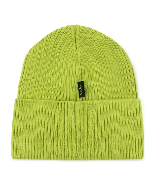 фото Шапка бини с подворотом салатовая детская button blue (52)