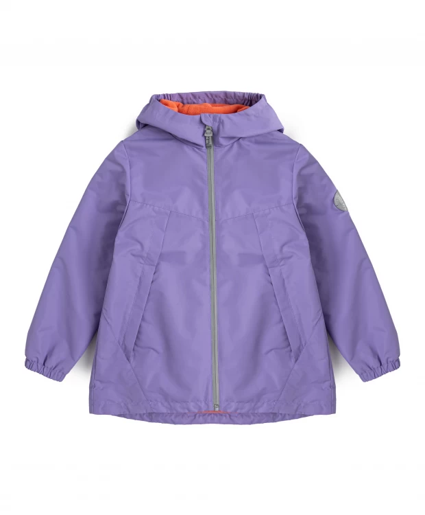 фото Ветровка softshell с капюшоном фиолетовая для девочки button blue (104)