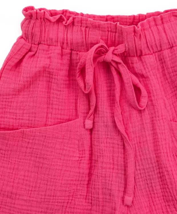 фото Шорты текстильные розовые для девочки button blue (104)