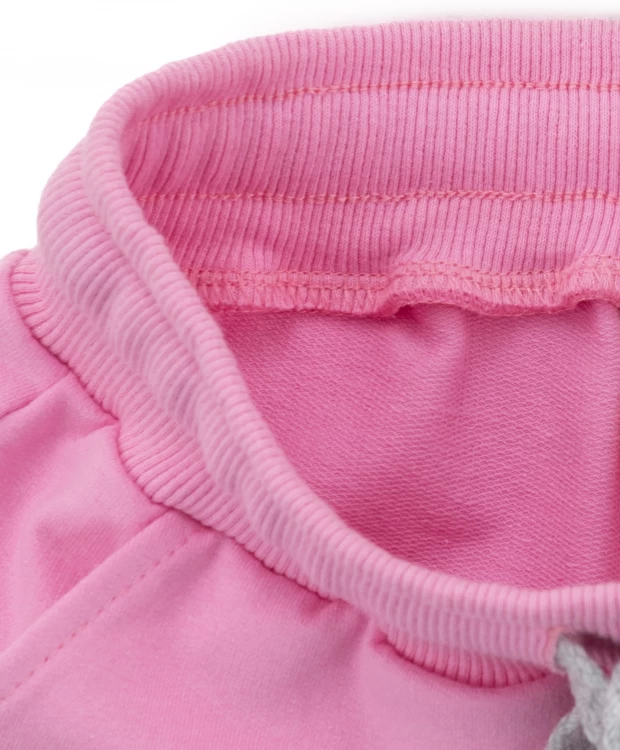 фото Шорты базовые с поясом на резинке розовые для девочки button blue (104)