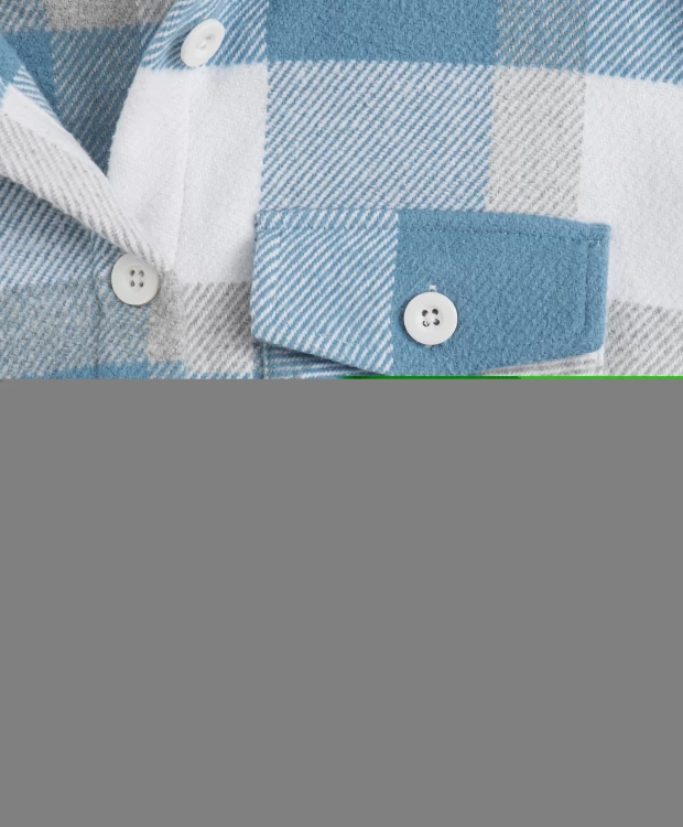 фото Рубашка с капюшоном в клетку детская button blue (122)