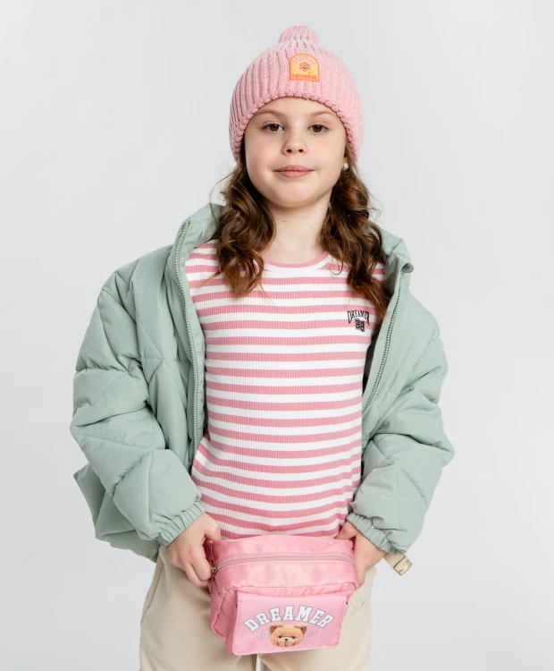 фото Сумка поясная с принтом розовая для девочки button blue (one size)