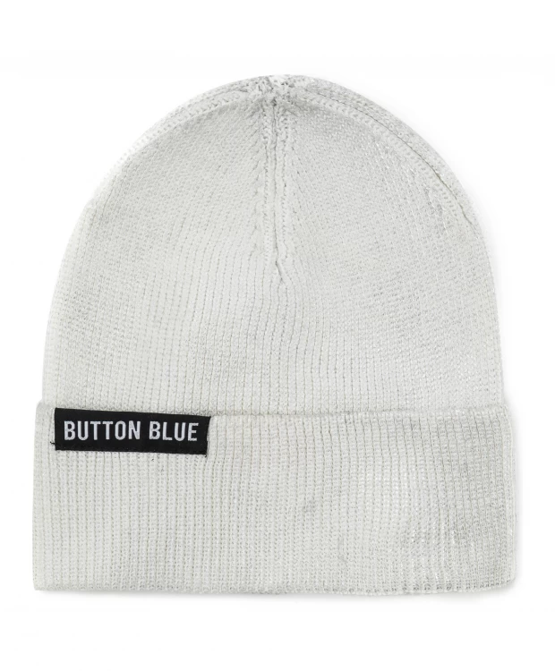 фото Шапка бини с подворотом для девочки button blue (52)