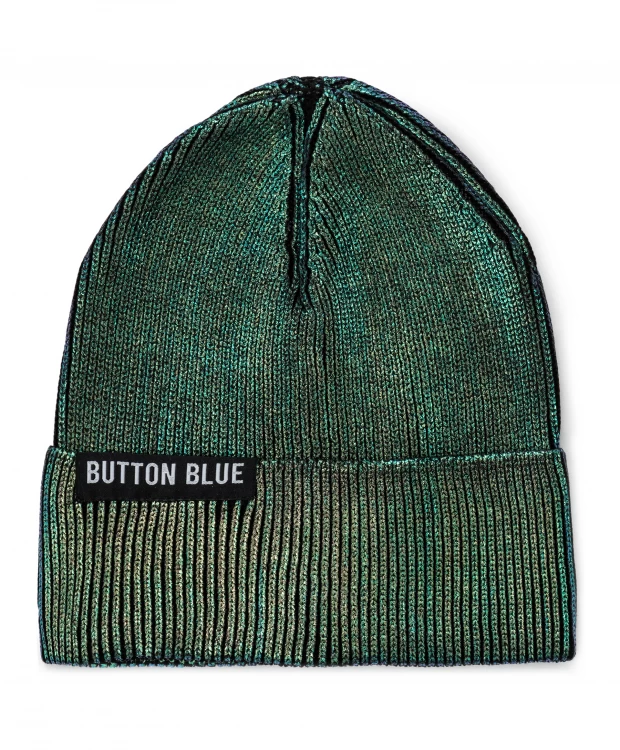 фото Шапка бини с подворотом для девочки button blue (52)