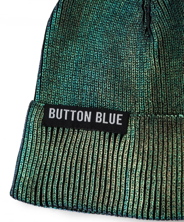 фото Шапка бини с подворотом для девочки button blue (52)