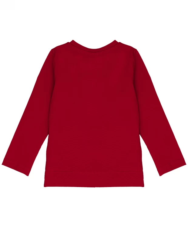 Красная футболка с длинным рукавом Button Blue (128), размер 128, цвет красный Красная футболка с длинным рукавом Button Blue (128) - фото 2