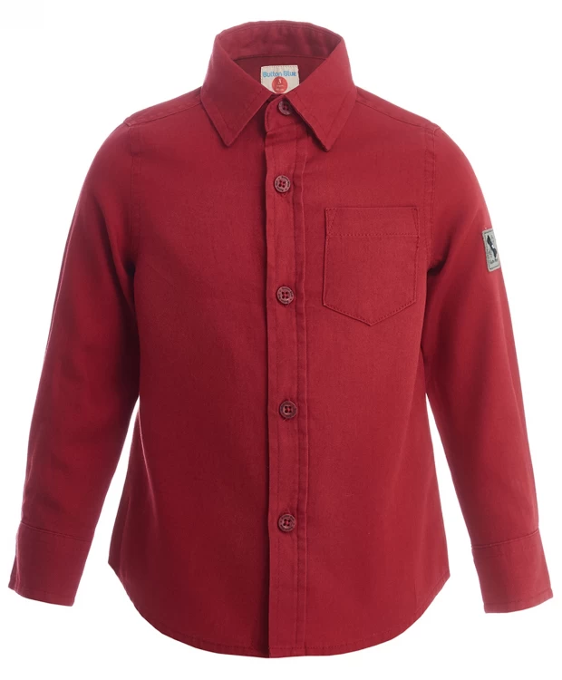 фото Красная рубашка с длинным рукавом button blue (116)