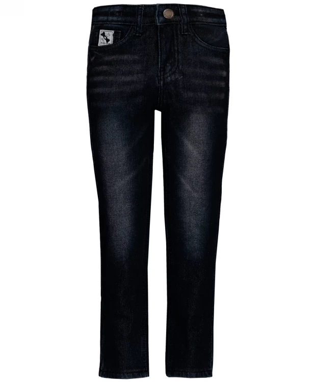 Черные утепленные джинсы Button Blue (110), размер 110, цвет черный Черные утепленные джинсы Button Blue (110) - фото 1