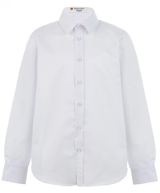 фото Белая фактурная рубашка button blue (122)