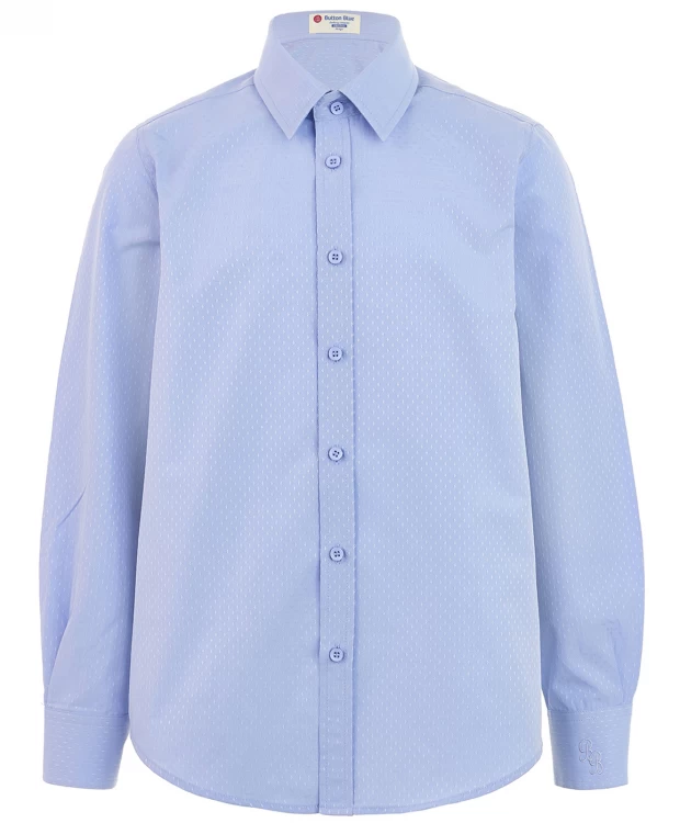фото Голубая фактурная рубашка button blue (158)