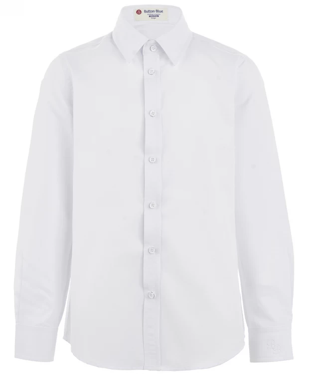 фото Белая фактурная рубашка button blue (128)