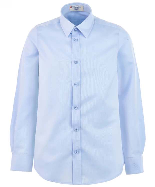 фото Голубая рубашка в полоску button blue (122)
