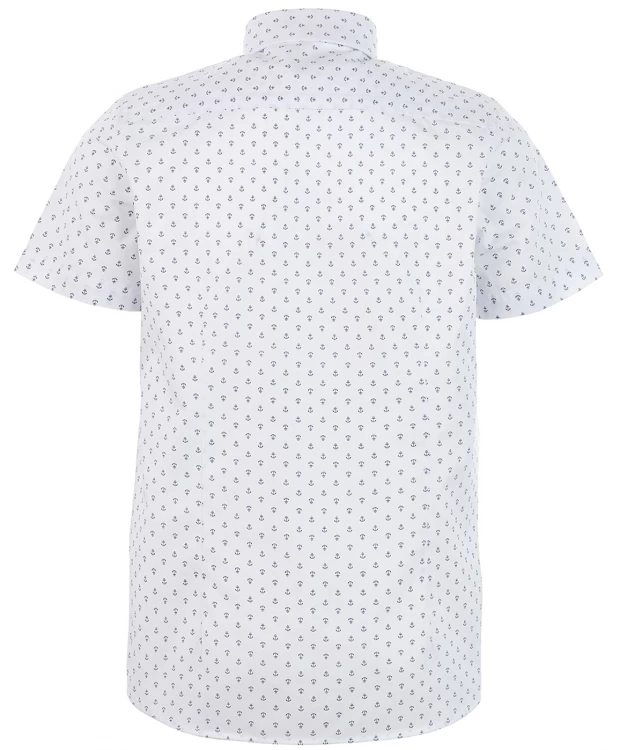 фото Белая рубашка с орнаментом "якоря" button blue (152)