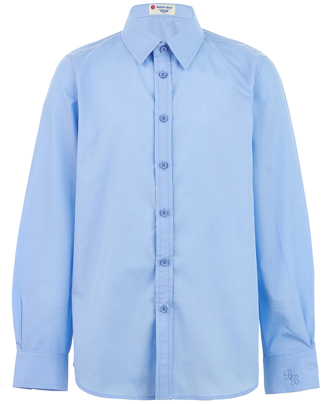 Голубая приталенная рубашка Button Blue 219BBBS23081800, размер 146, цвет голубой