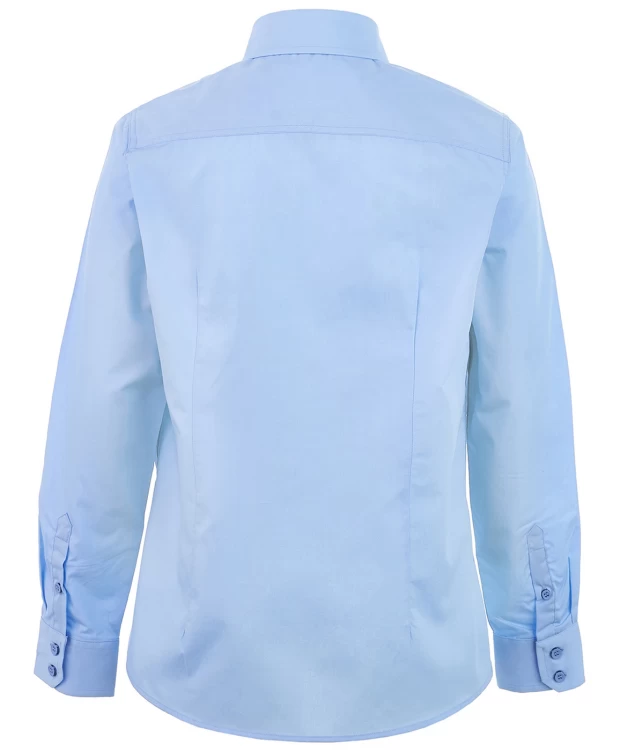 фото Голубая приталенная рубашка button blue (158)