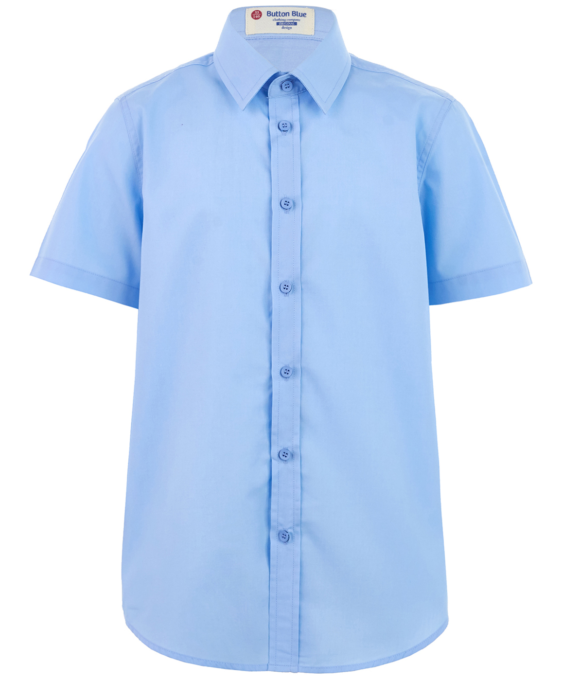 Голубая приталенная рубашка Button Blue