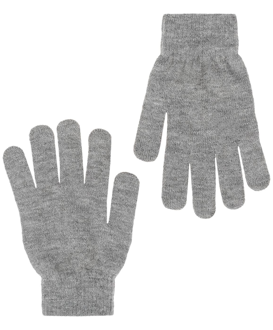 Серые вязаные перчатки Button Blue 219BBBX76021900, размер 12, цвет серый - фото 1