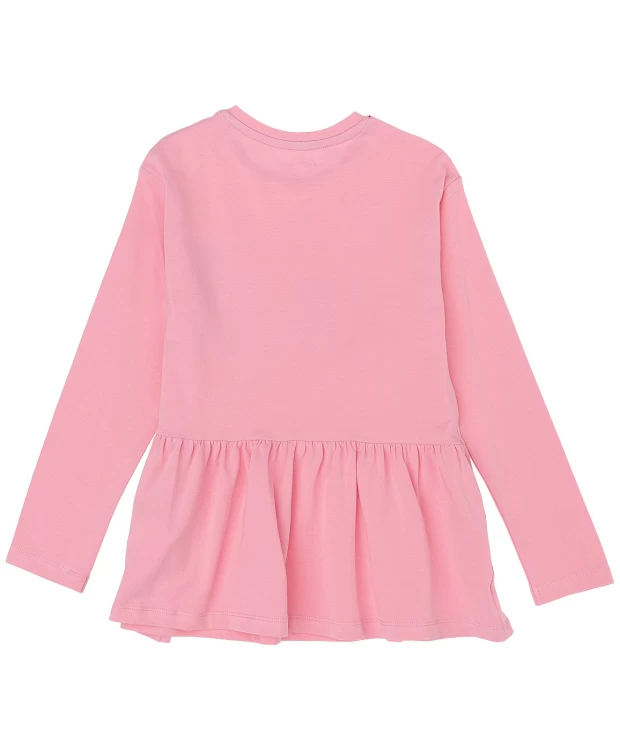 фото Розовая футболка с баской button blue (122)