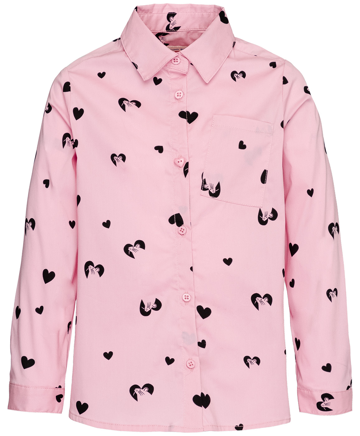 фото Розовая удлиненная рубашка button blue