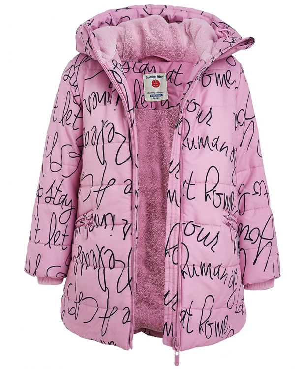 Розовая зимняя куртка с орнаментом Button Blue (116), размер 116, цвет розовый Розовая зимняя куртка с орнаментом Button Blue (116) - фото 4