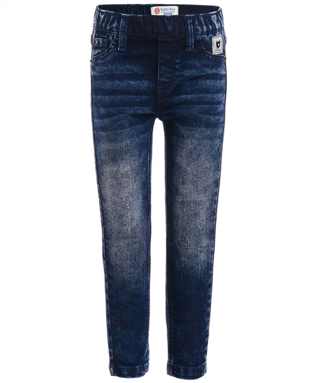 фото Голубые джинсы slim fit на резинке button blue (152)