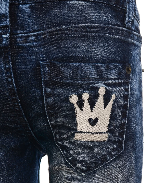 фото Голубые джинсы slim fit на резинке button blue (152)