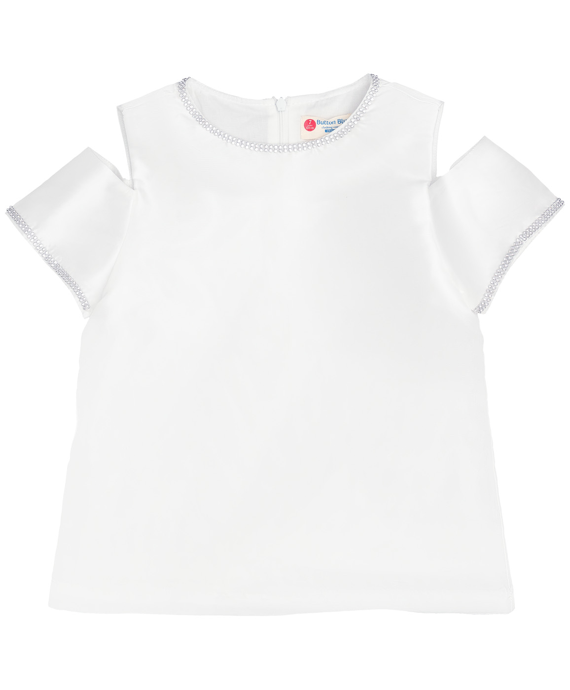 Белая нарядная блузка Button Blue 219BBGP22010200, размер 110, цвет белый - фото 1