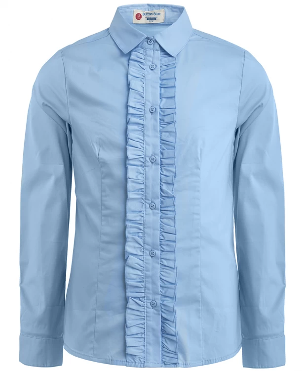 

Голубая блузка со сменным бантиком Button Blue, Голубой, Голубая блузка со сменным бантиком Button Blue (128)