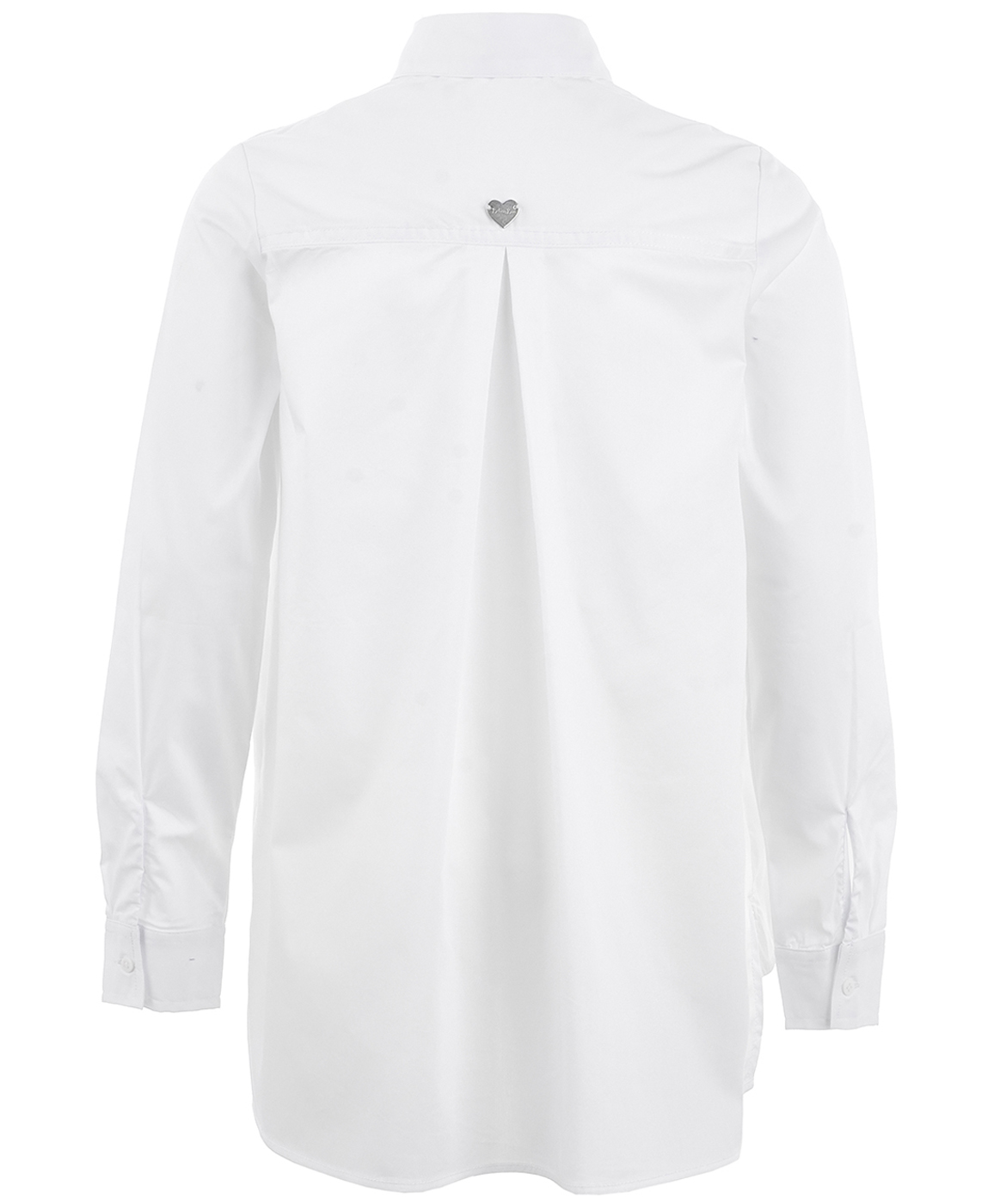 фото Белая блузка с удлиненной спинкой button blue