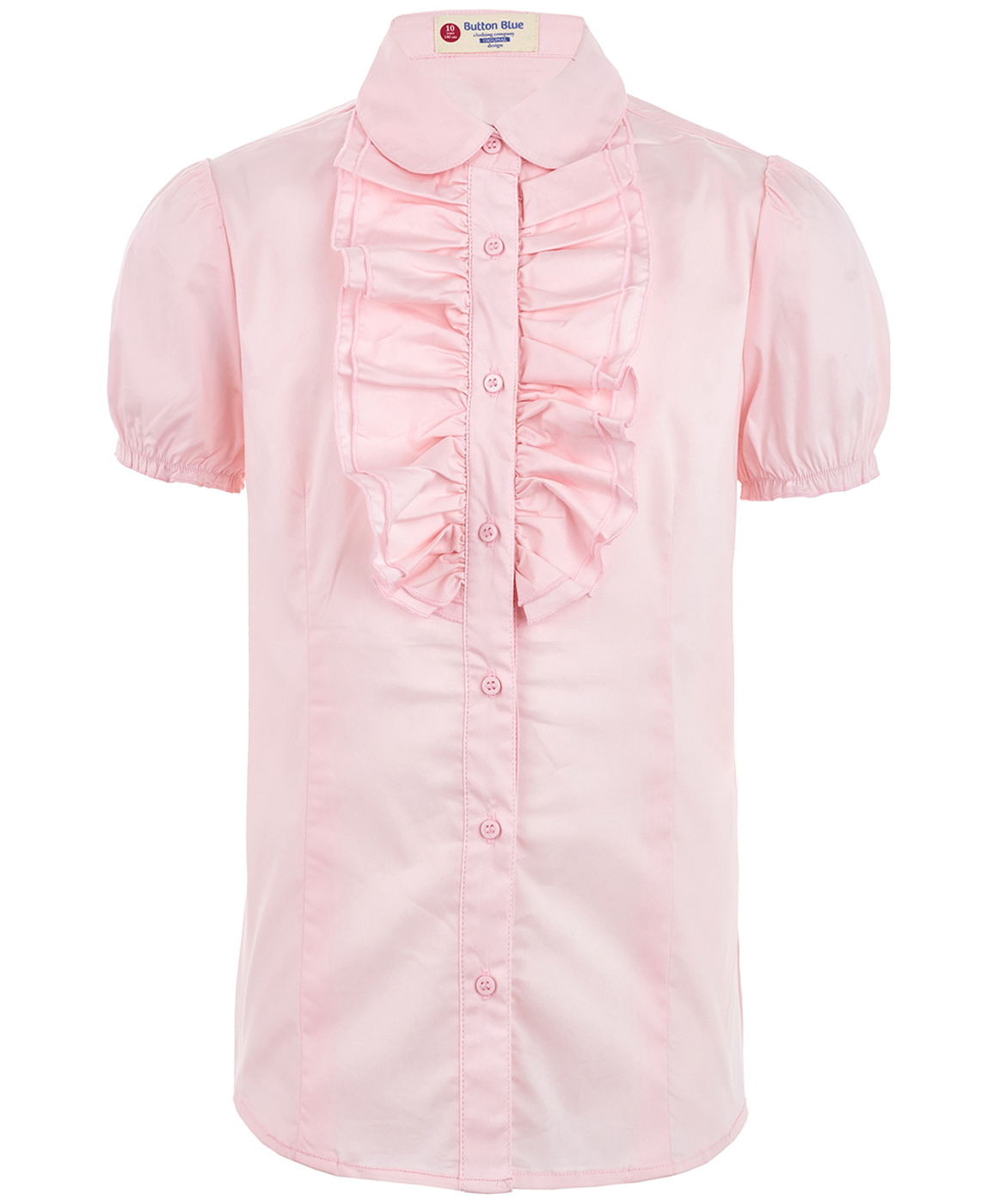 Розовая приталенная блузка Button Blue