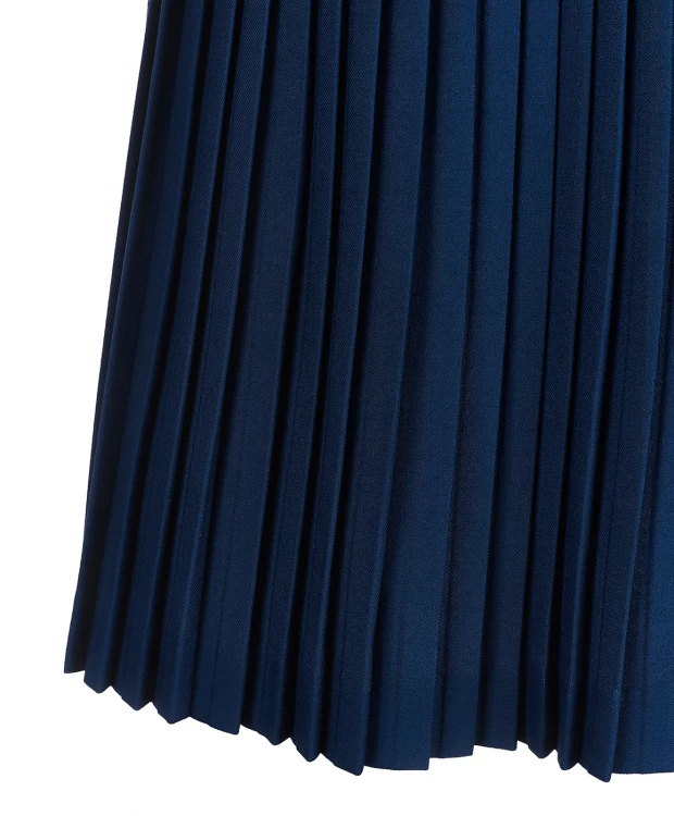 фото Синяя плиссированная юбка button blue (158)
