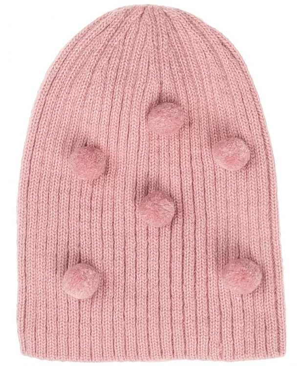 Розовая вязаная шапка Button Blue (52)