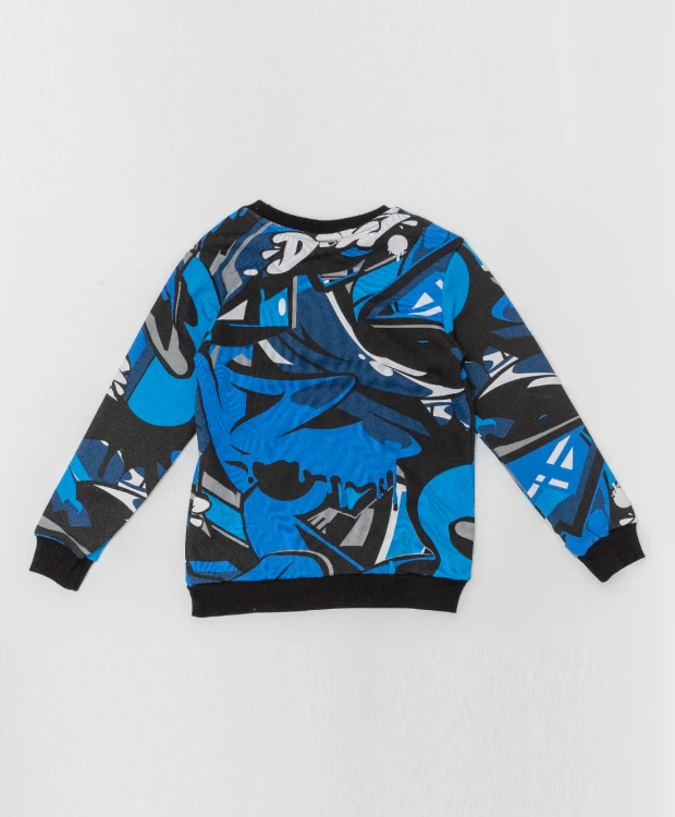 фото Синяя толстовка с принтом button blue (134)