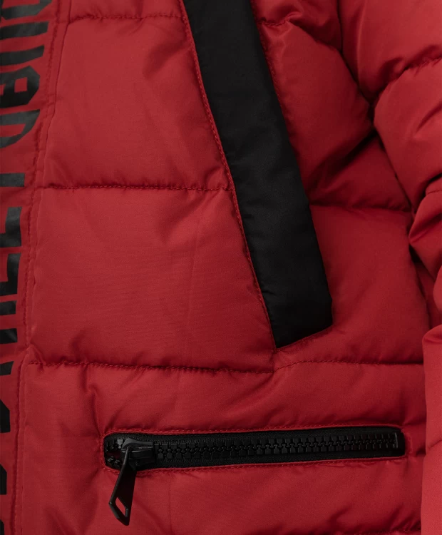 фото Красное зимнее пальто button blue (134)