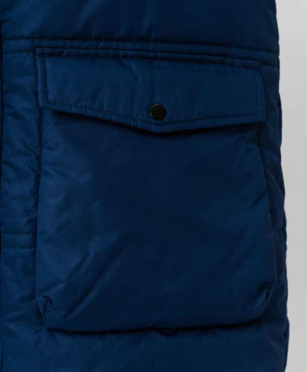 фото Темно-синее зимнее пальто button blue (134)