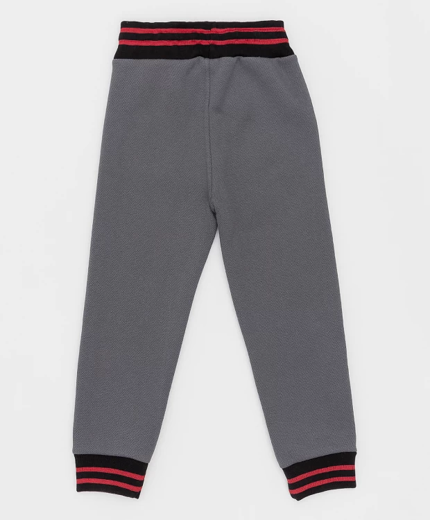 фото Темно-серые брюки из фактурной ткани button blue (140)