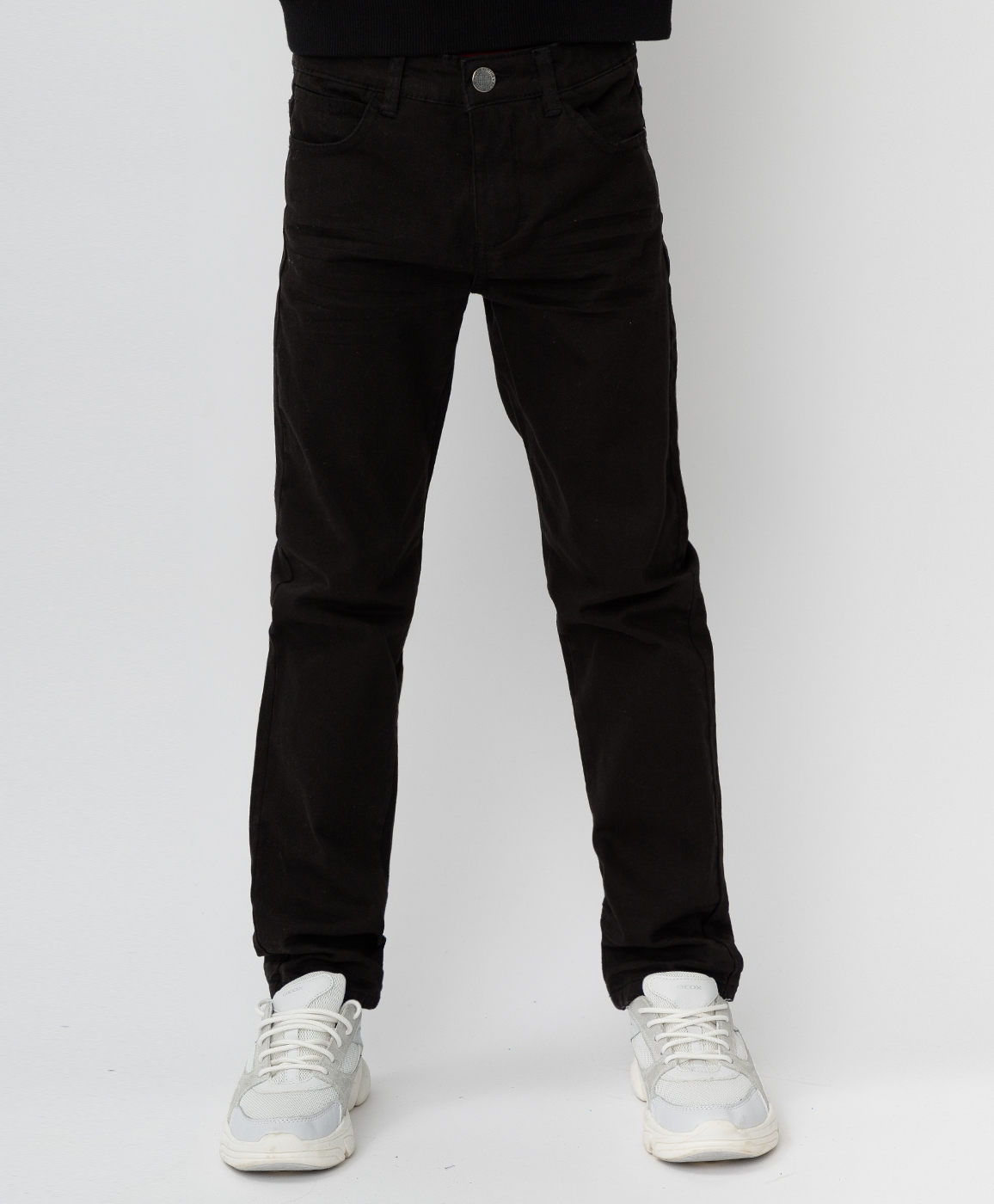 фото Черные твиловые брюки button blue