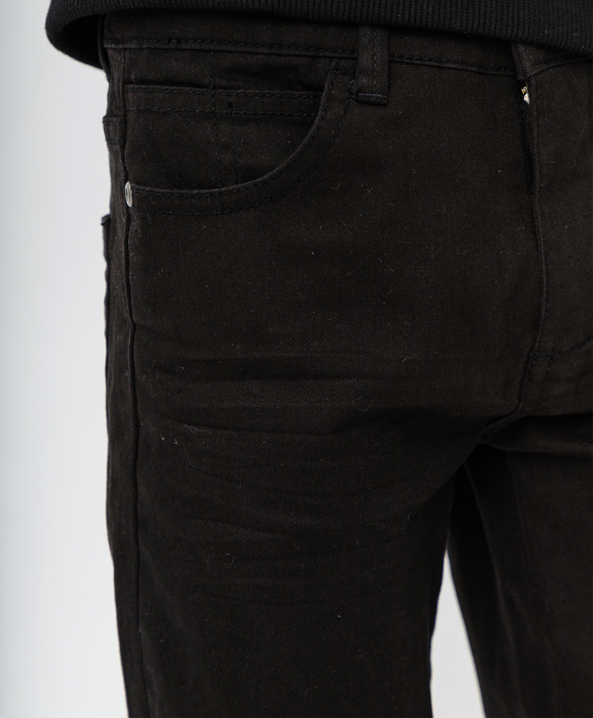 фото Черные твиловые брюки button blue