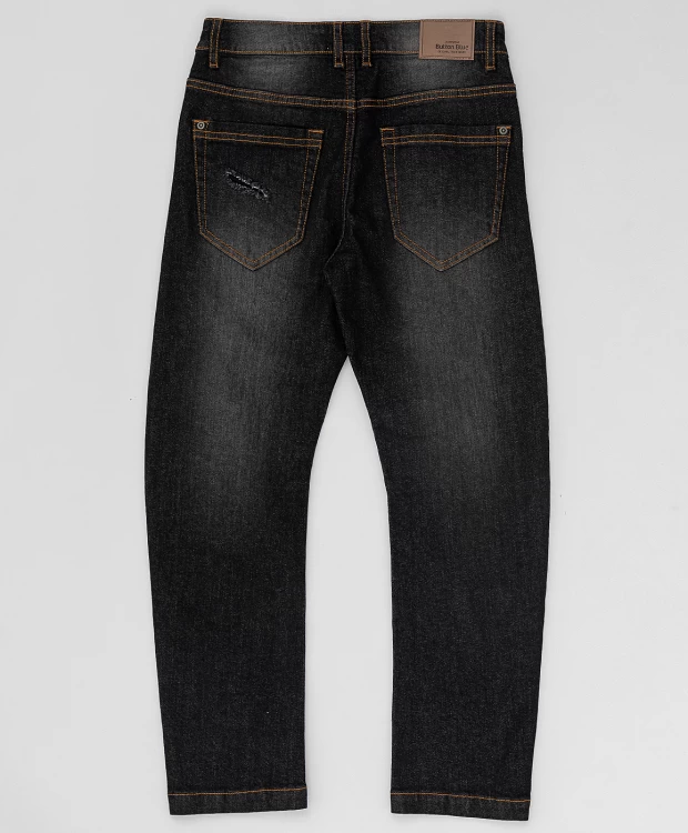 фото Черные свободные джинсы button blue (158)